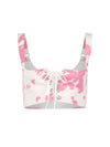 The Dahlia Bustier Top - Pink Cowhide