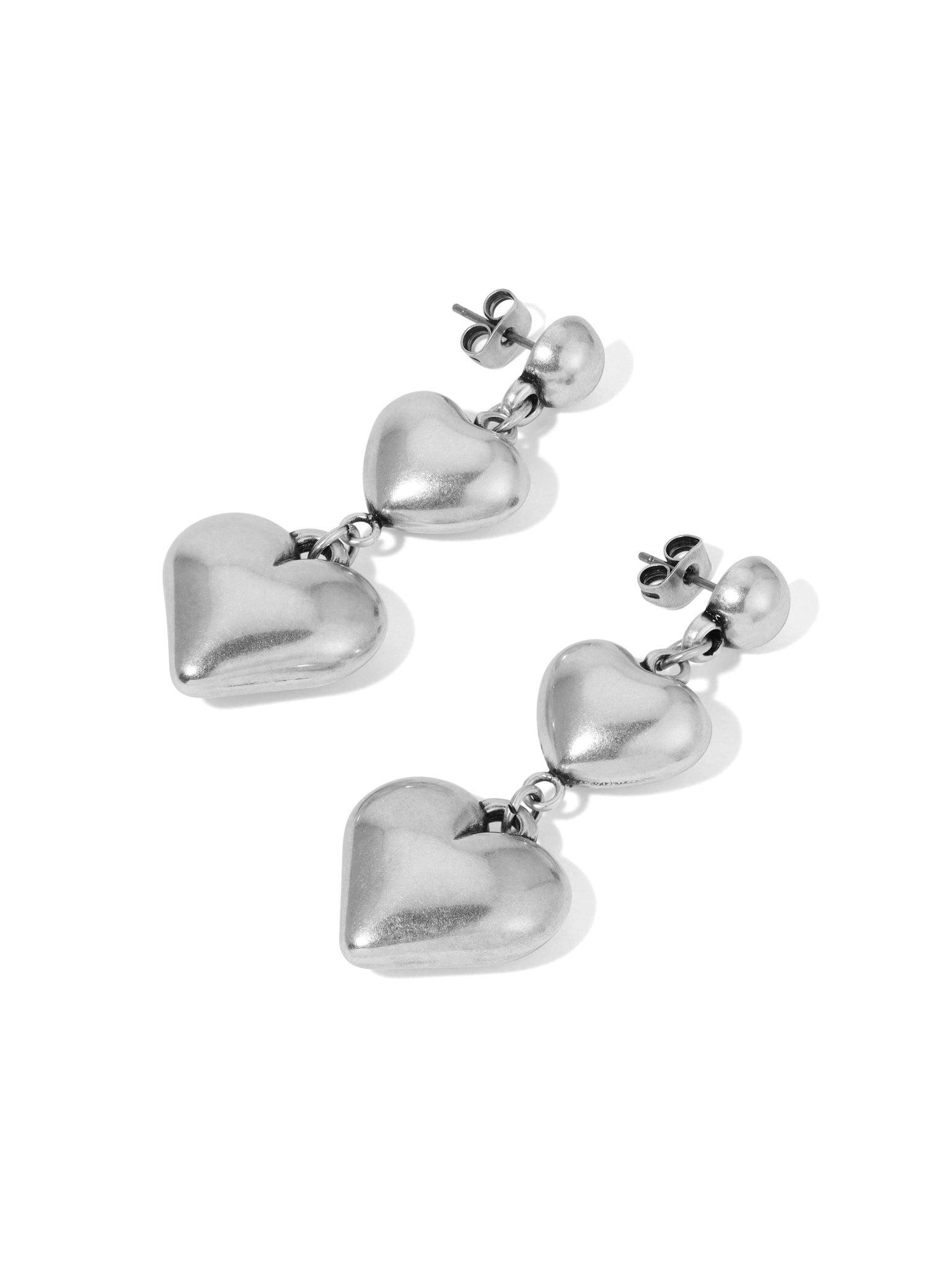 The Lia Heart Earrings - Silver