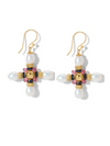 The La Perla Pearl Cross Earrings