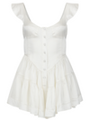 The Elisabeth Romper Dress - White Silk