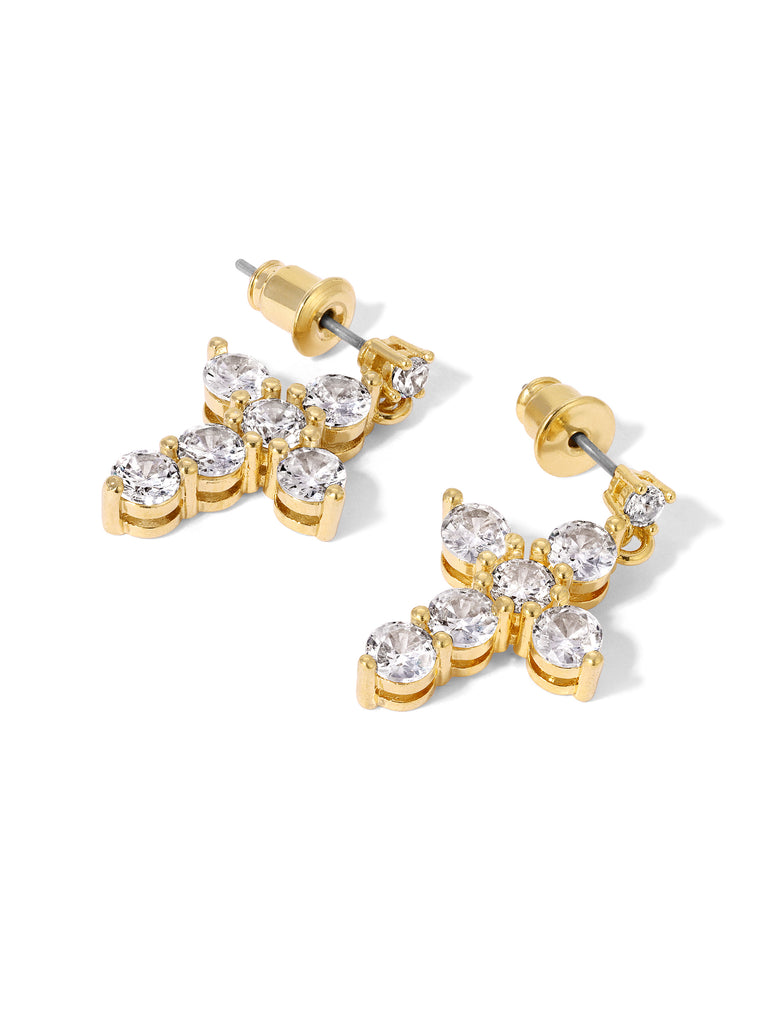 Vanessa Mooney The Nica Cross Earrings Earrings Gold