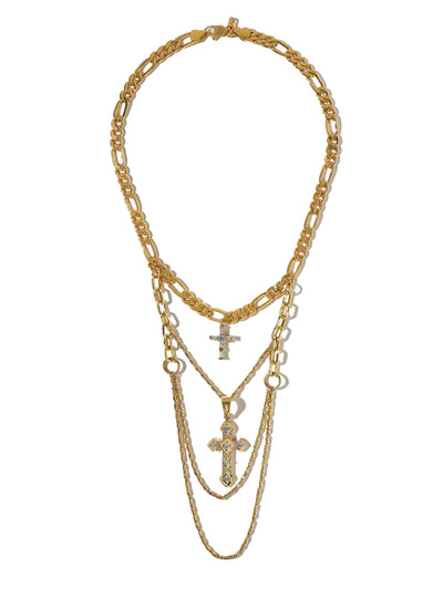The Angel Layered Cross Necklace