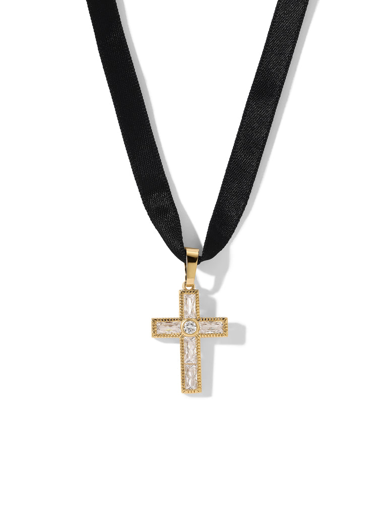 Vanessa Mooney - The Crystalline Cross Choker - Necklaces - Go