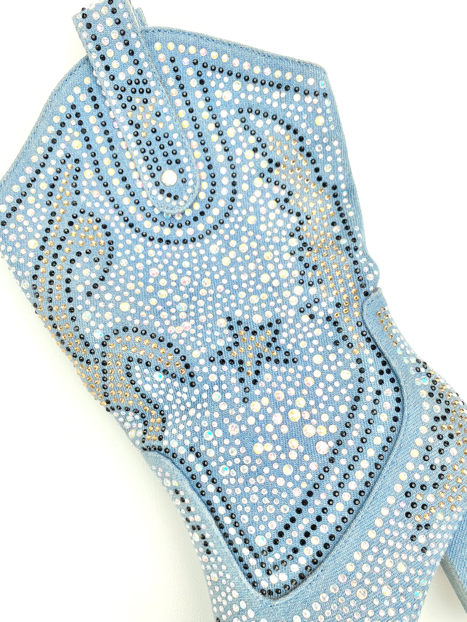 VINTAGE: Western Boots - Bedazzled Blue