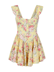 The Elisabeth Romper Dress - Yellow Rose