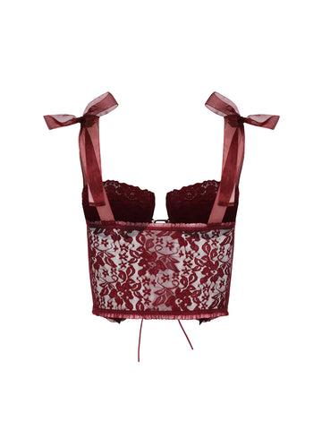 The Lana Corset Top - Burgundy