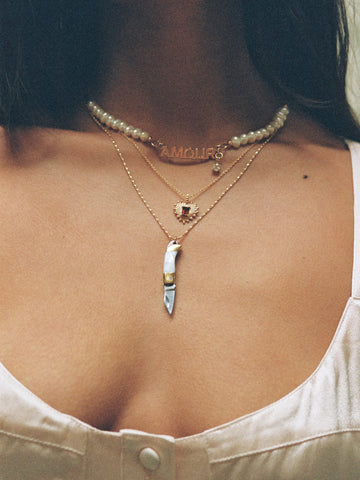 The Pocket Knife Necklace - Bone