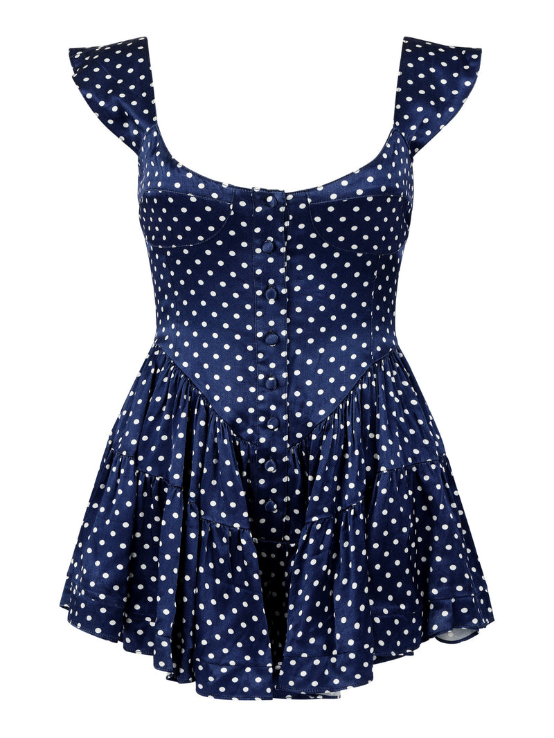THE ELISABETH ROMPER DRESS - POLKA DOT
