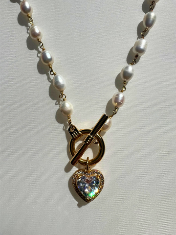 Pearl Heart Necklace | SAMPLE