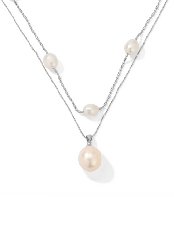 The Lea Pearl Necklace - Silver