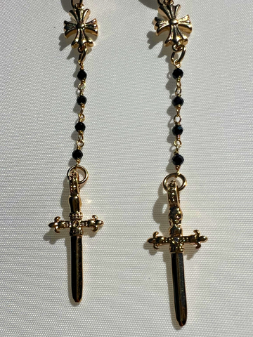 Cross & Dagger Earrings | SAMPLE