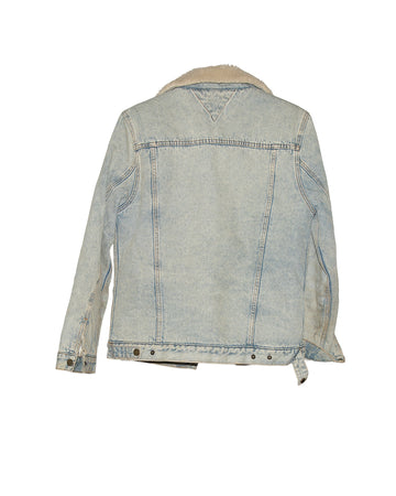 Vintage White Washed Denim & Fleece Jacket