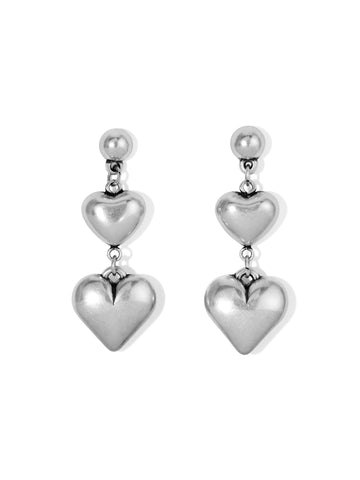 The Lia Heart Earrings - Silver