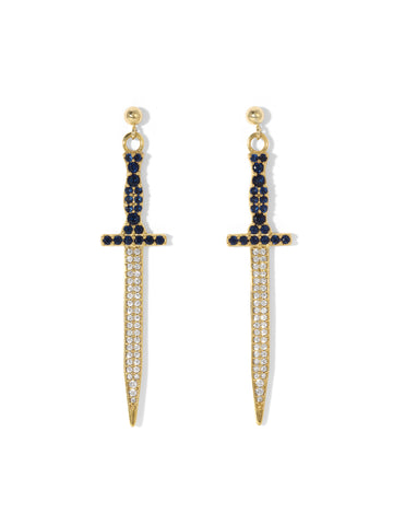 The Isla Dagger Earrings - Sapphire
