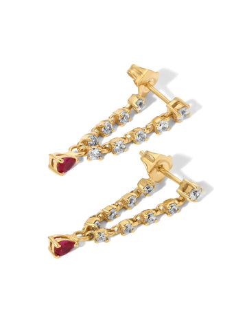 The Daphne Earrings - Ruby