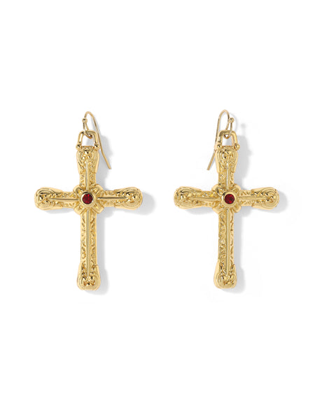 Classic Small Diamond Cross Earrings – Happy Jewelers