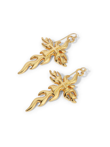 The Mena Flaming Cross Earrings