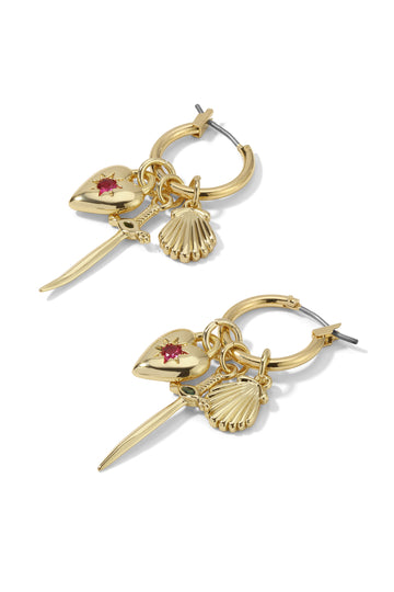 The Aurora Hoop Charm Earrings