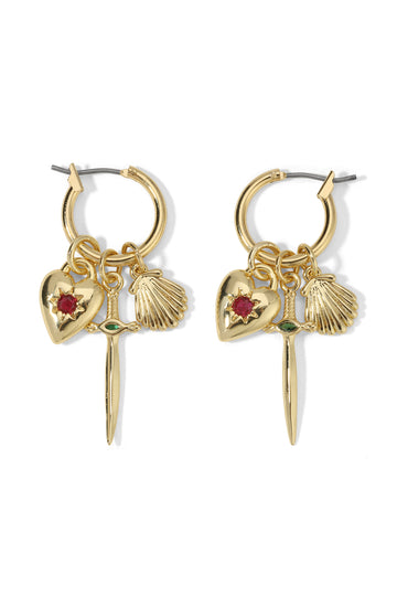 The Aurora Hoop Charm Earrings