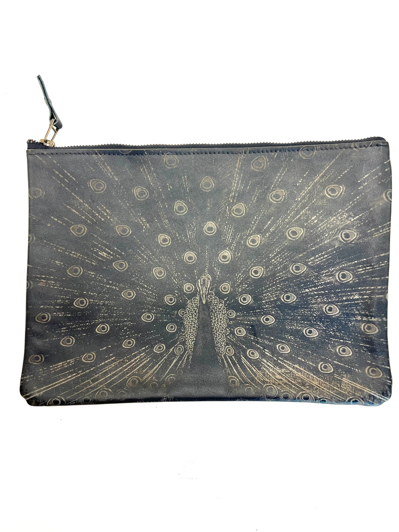 Archive Vanessa Mooney Leather Peacock Clutch