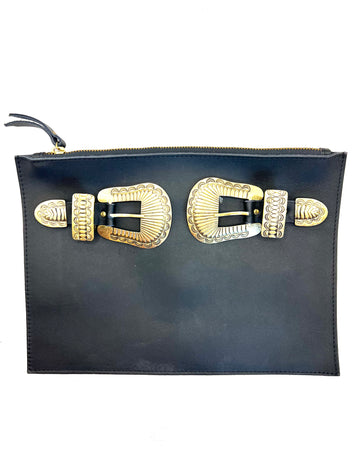 Archive Vanessa Mooney Leather & Bronze Buckle Bag
