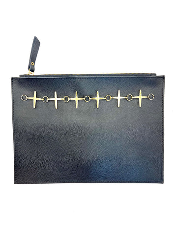 Archive Vanessa Mooney Leather & Bronze Cross Bag