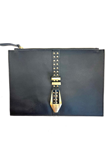 Archive Vanessa Mooney Leather & Bronze Stud & Buckle Bag