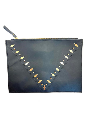Archive Vanessa Mooney Leather & Bronze Diamond Bag