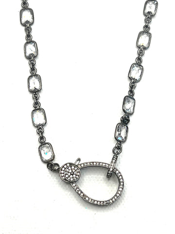 The Silver Crystal Clasp Necklace