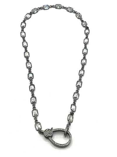 The Silver Crystal Clasp Necklace