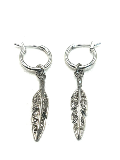 The Diamond Feather Earrings