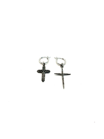 The Diamond Double Cross Hoops