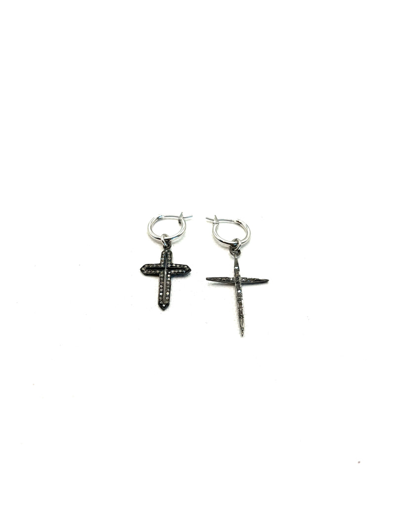 The Diamond Double Cross Hoops