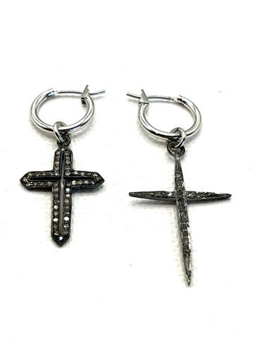 The Diamond Double Cross Hoops