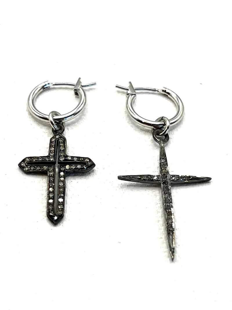 The Diamond Double Cross Hoops