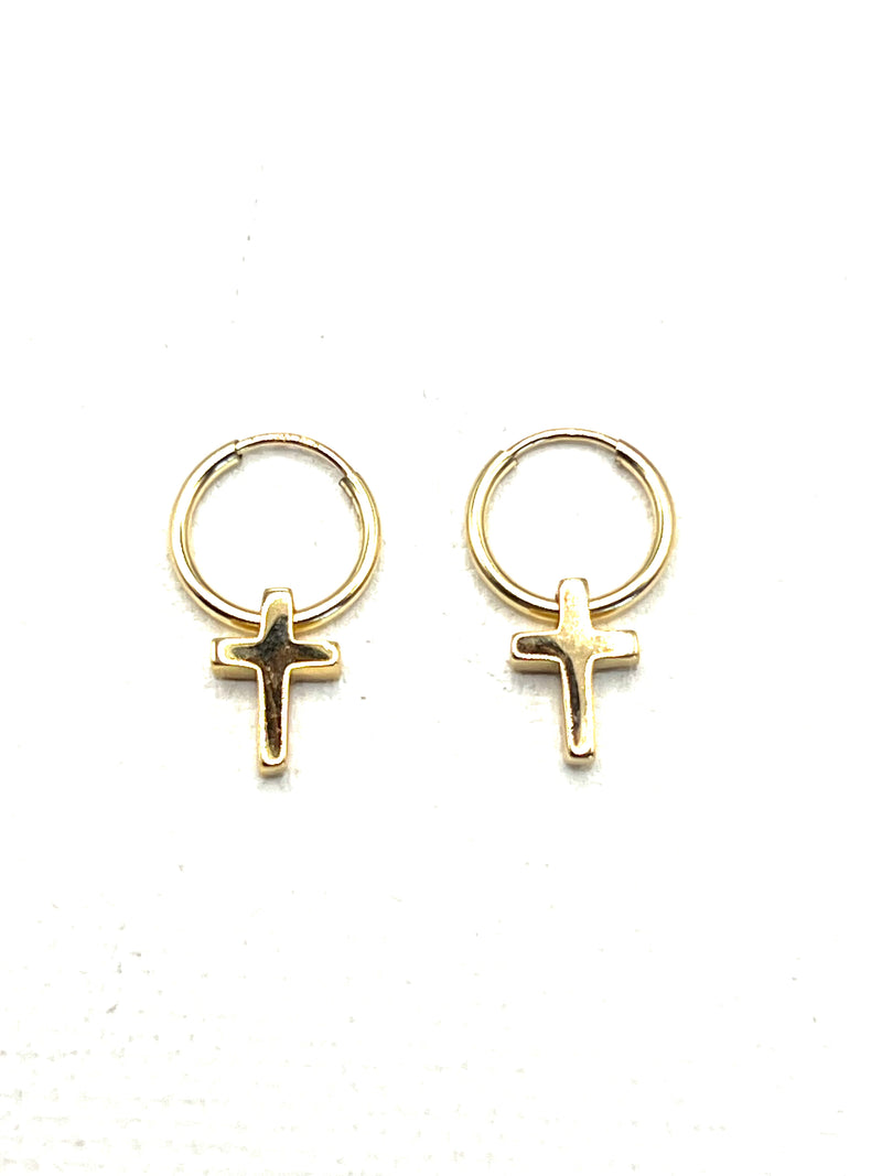 The Classic Tiny Gold Cross Earrings