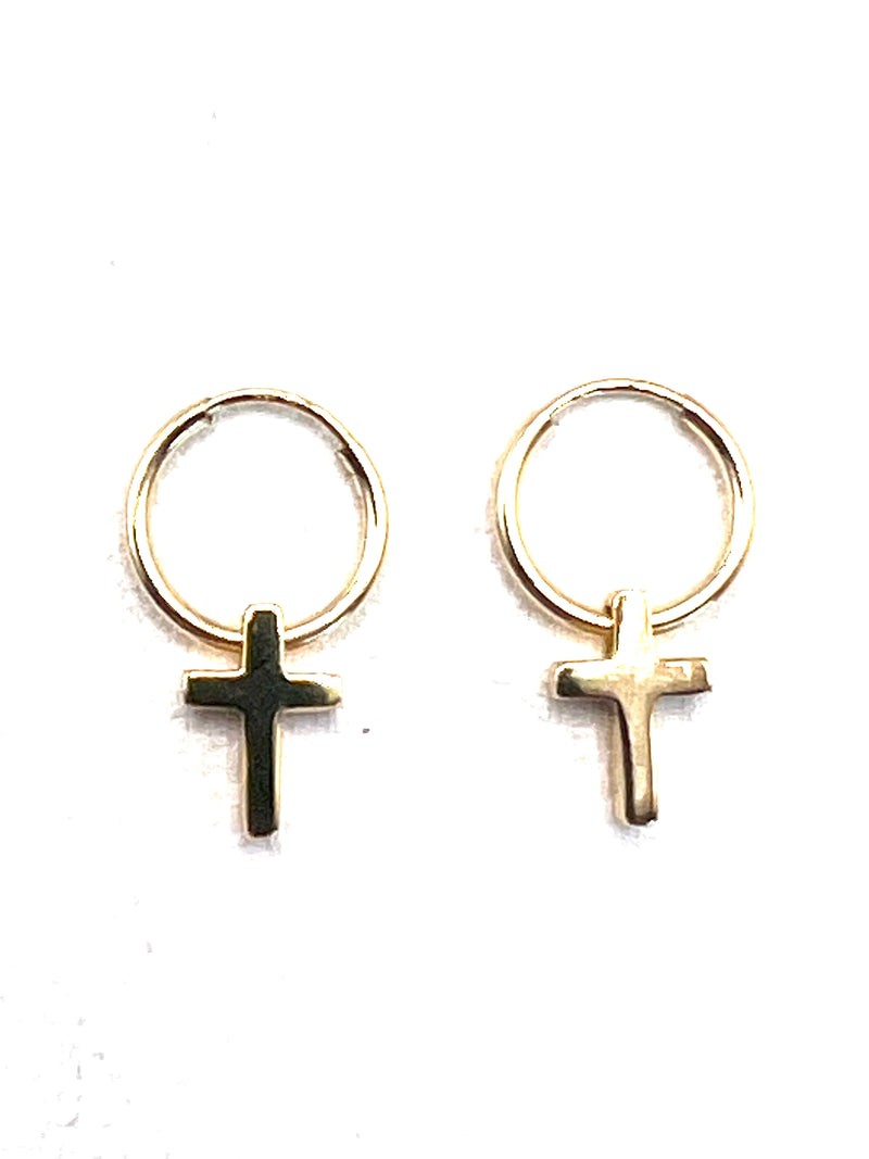 The Classic Tiny Gold Cross Earrings