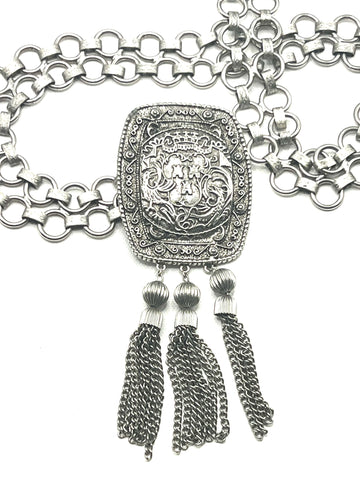 Vintage Silver Tassel & Chain Belt