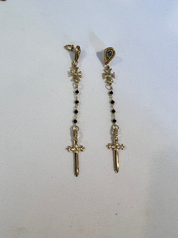 Cross & Dagger Earrings | SAMPLE