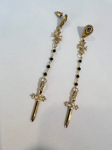 Cross & Dagger Earrings | SAMPLE