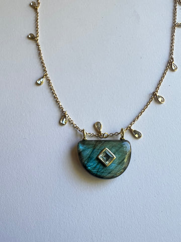 The Crystal Drop Stone Necklace