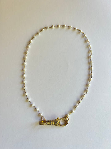 The Pearl & Diamond Clasp Necklace