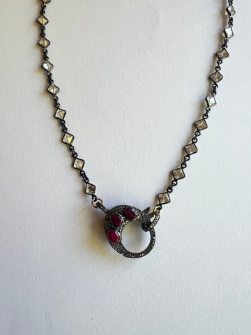The Diamond & Ruby Clasp Necklace