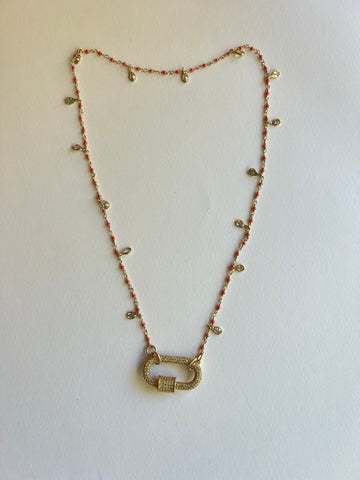 The Coral Stone Lock Necklace