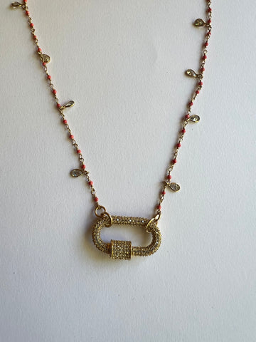 The Coral Stone Lock Necklace