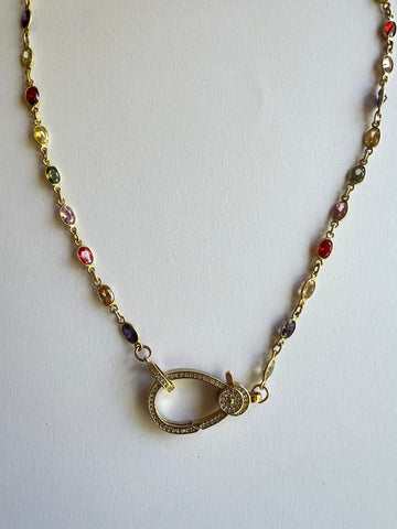 The Pastel Crystal Clasp Necklace