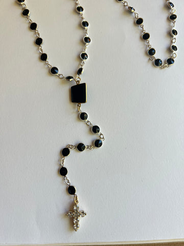 The Black CZ Crystal Rosary