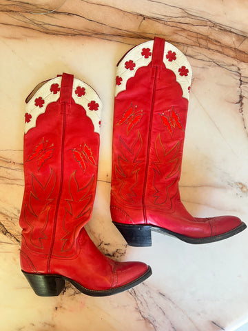 Vintage Red Cowboy Boots