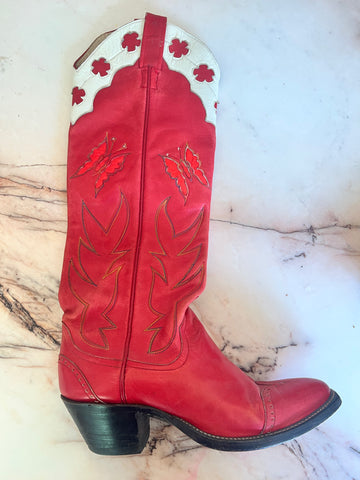 Vintage Red Cowboy Boots
