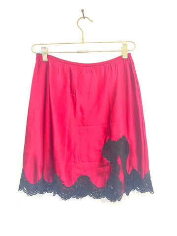 Vintage Red & Black Lace Slip